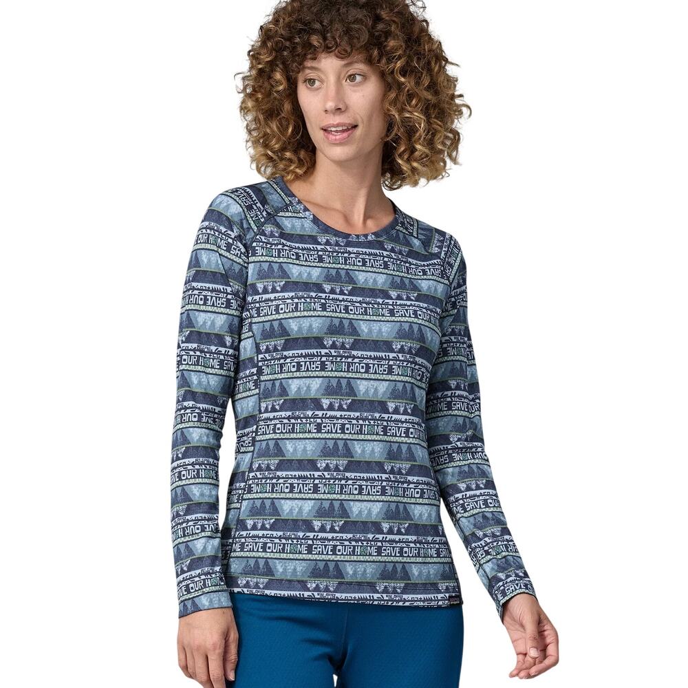 Patagonia Capilene Midweight Crew Top Small Save Our Home Womens